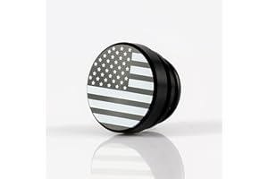UYYE Cigarette Lighter Plug Billet Aluminum Dustproof Plug,American Flag Button,Car Interior Accessories Fits Most Automotive Vehicles and Boats with Standard 12 Volt Power Source,Black