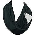 Pop Fashion Scarves for Women, Girls, Ladies, Infinity Scarf with Zipper Pocket Pattern
