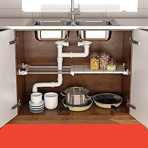 Guoc Almacenaje bajo Fregadero Estantería para Armario de Fregadero
