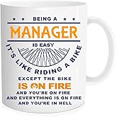 Funny coffee Mug - Being A Manager Is Easy It's Like Riding A Bike ,Manager Coffee Mug ,Cups for colleagues and friends - 11 oz Novelty Mug