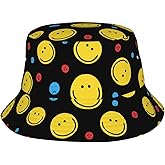Smiley Face Bucket Hat Summer Beach Travel Hiking Fisherman Hat for Women Men