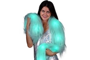 FLASHINGBLINKYLIGHTS Aqua Glam Light Up LED Faux Fur Boa