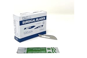 Disposable Surgical Scalpel Blades Sterile High Grade Carbon Steel 2.1% 10xx Individually Foil Wrapped by P&P MEDICAL SURGICAL Size 21 Box of 100