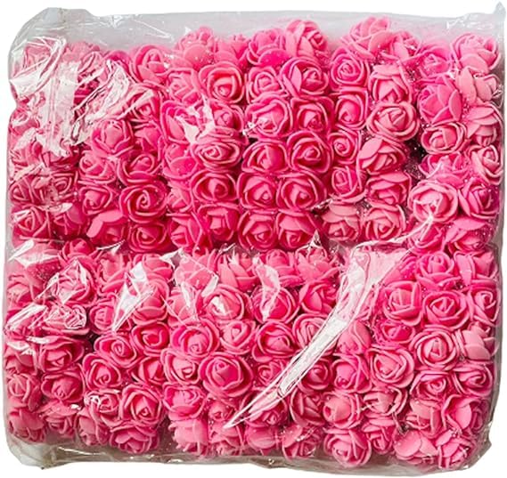 Witty Cuties Artificial Flowers Pink Artificial Roses Foam Flowers Real Looking Fake Foam Roses for Crafting Decoration DIY Wedding Bouquets Bridal Shower Flower Decoration Pack of 1 (144pcs).