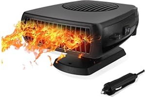 QIDOE Car Heater 12V 200W - Portable Auto Vehicle Heater Defroster Windshield Defogger Automobile Windscreen Heaters for Cars with Fast Heating & Cooling Fan Window Defroster with Cigarette Lighter Plug