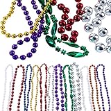 Mardi Gras Beads - Beaded Necklaces -12 Assorted Styles and Colors for Party Favors by Funny Party Hats