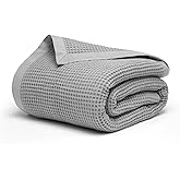 Salt Earth GOTS Certified 100% Organic Cotton Throw Blanket, 55" x 60" Waffle Blankets & Throws for Bed, Throw Blanket for Couch, Modern & Cozy Blanket, All Season,Comfy & Soft Blanket(Scottish Grey)