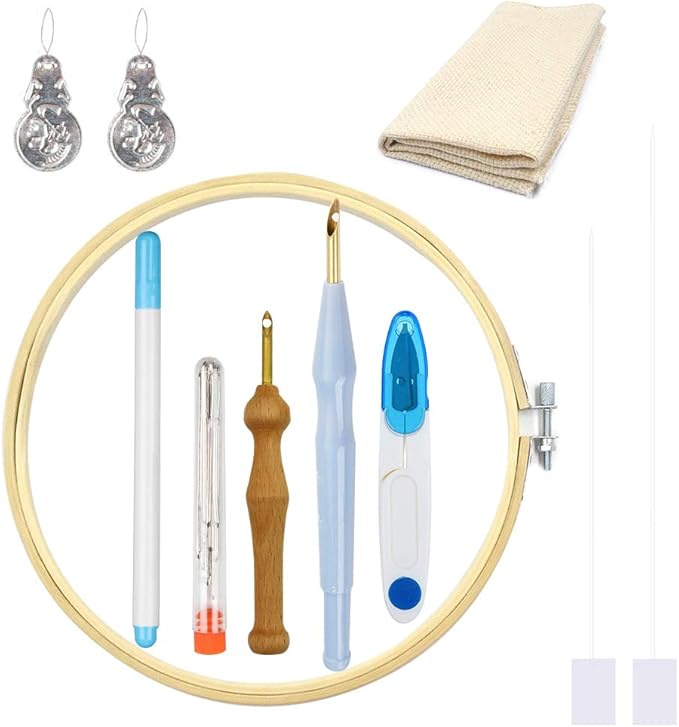 Punch Needle Embroidery Kits, Adjustable Punch Needle and Embroidery