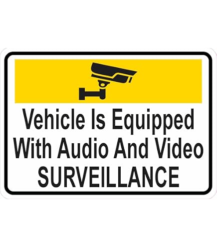 4 Pcs Camera Audio Video Recording Window Cars Stickers, in