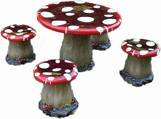 Fiesta Studios Set Di Tavolo E Sedie A Fungo 1 Tavolo E 4 Sgabelli Per Bambini Amazon It Giardino E Giardinaggio