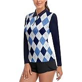 Soneven Women's Long Sleeve Polo Shirts 1/4 Zip Collared Golf Shirt UPF 50+ Sun Protection Lightweight Tennis Shirts