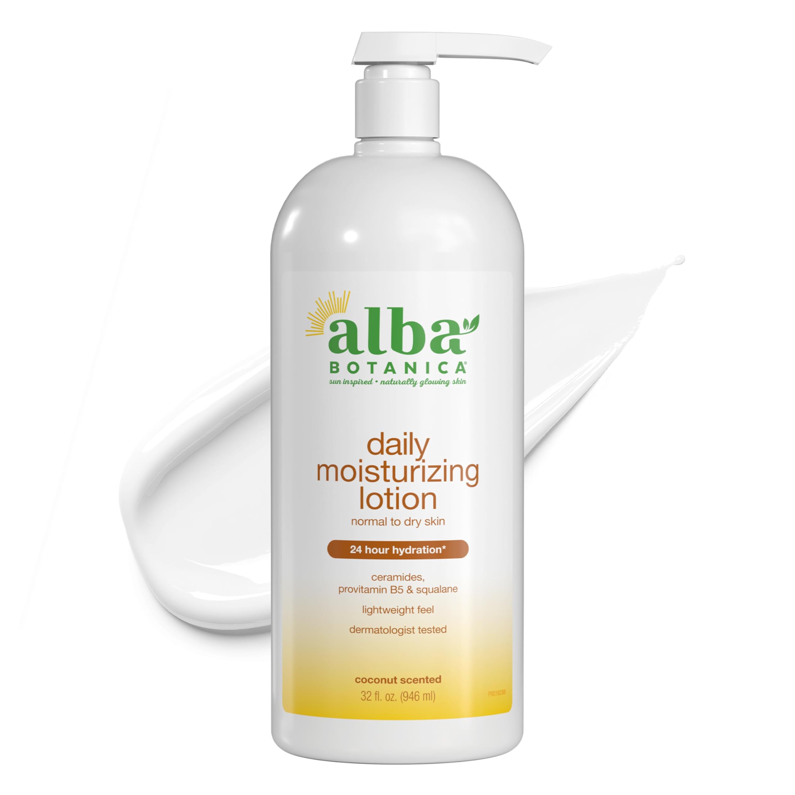 Photo 1 of Alba Botanica Daily Moisturizing Lotion, Dry to Very Dry Skin, with Shea Butter and Coconut Oil, 32 Oz (Packaging May Vary)