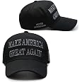 Cappello Trump 2024 'Never Surrender' MAGA – Berretto In Cotone Con Bandiera USA, Regolabile, Nero E Oro
