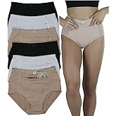 ToBeInStyle Women's High Waisted Zippered Front Pocket Basic Girdle Panties Briefs