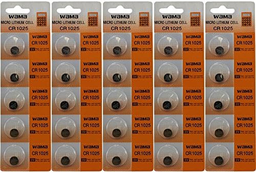 25 Powertron CR1025 Lithium Button Cell batteries, 5 Pcs Card X5
