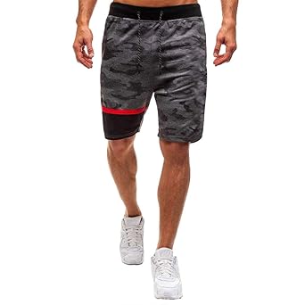 TEBAISE Herren Badeshorts Boardshorts Sweat Shorts Kurze Hose Bermuda Sweatpants Badehose Camouflage Freizeit Urlaub Strand S