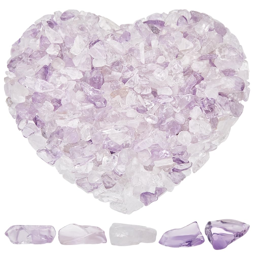 SOFPLATE 1.1 Lb/500g Amethyst Stone Chips Crushed Crystal Chips and Gemstones No Holes Natural Small Chips Stones Crystal Rocks Stone for Vases Fish Turtle Tank Plants Cactus Vase fillers Home Decor