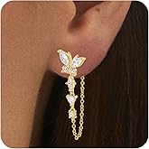 BIZK Gold Chain Earrings for Women Trendy 14K Plated Hypoallergenic Dangle Earring Gold Earrings Fashion Jewelry for Women