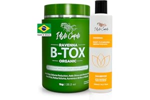 I Belli Capelli Ravenna Organic B-tox Hair Treatment Kit- Hair B-tox 1kg/35.02 oz+ Anti-Residue Shampoo 300ml/10.1 fl.oz- Set