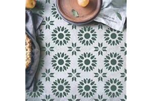 CELAENO 2pcs Reusable Sunflower Tile Stencils - DIY Flower Wall Stencils Template for Floor - Stencils for Painting Cement Furniture Bathroom Floor Patio and More - 12 x 12 Inch