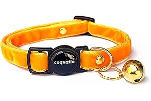 Cognatio Safety Quick Release Cat Collars,Double Velvet with Bell Available in a Range Colors,Perfect for Your Kitty, Adjustable 20-30 cm