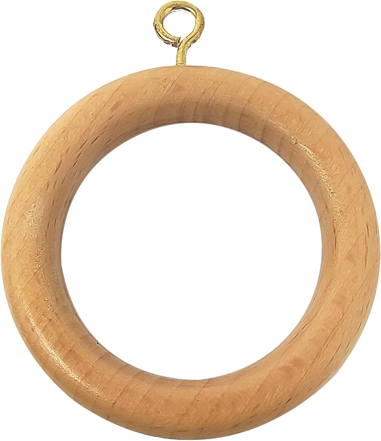 Premium 12 Pcs Wooden Curtain Drapery Rings, Natural Beechwood for 1 to 2.2 Inch Curtain Rod Pole Galaxy Indiacraft