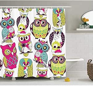 Yiciyici Niños baño Ducha Cortina búho decoración búhos Ojos con
