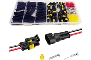 Twippo 20 Kits 2 Pin Connector Automotive Electrical Connectors 2 Wire Connectors Waterproof Connector Quick Disconnect and Connect 22-16 AWG