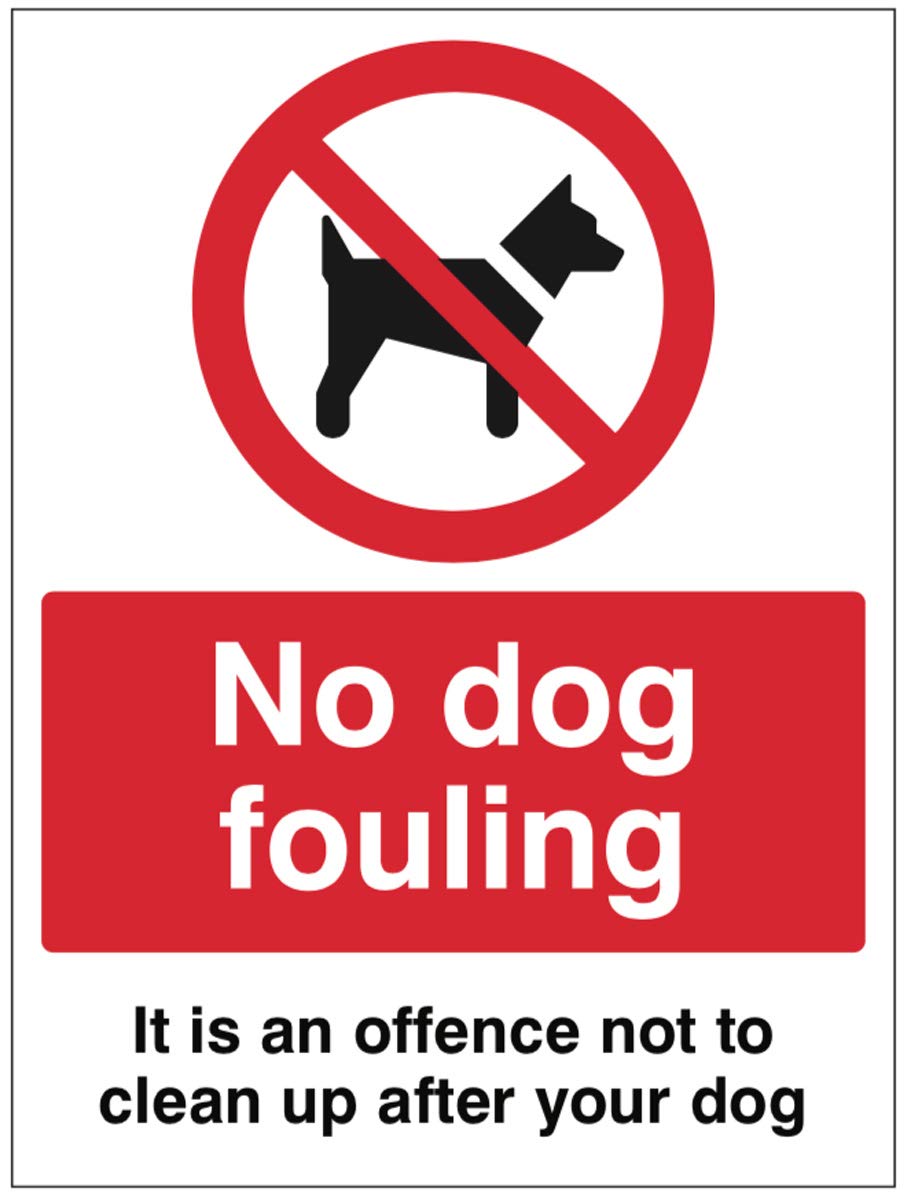 Caledonia Signs No dog fouling It is an offence not to clean up after your dog Self Adhesive Vinyl Sign (150x200mm)