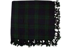 AAR PRODUCTS AAR Kilt Fly Plaid Acrylic Wool Scarf Rolled Fringe Shawl