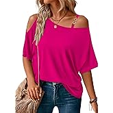 LEIYEE Womens Summer Black Cold Off Shoulder Tops 2026 Sexy Casual Cute Short Sleeve Loose Fit T Shirts Blouse