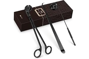 RONXS Candle Wick Trimmer, 3 in 1 Candle Snuffer, Wick Cutter & Candle Wick Dipper, Candle Care Kit Candle Accessory Set Ideal Gift for Candle Lover (Black)