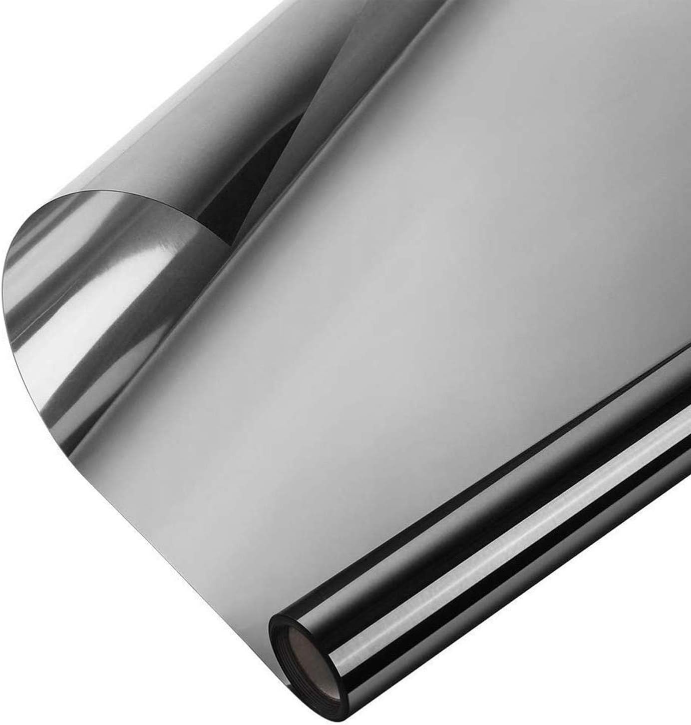 Lifetree Reflective One Way Window Film Privacy: Mirror Window Tint Film Heat Control Sun Blocker