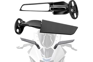YOBEYI Modified Motorcycle Rearview Mirror,1 Pair Adjustable Rotating Side Mirrors,Wide Viewing Angle Wing Rearview Mirrors for Ninja 300 400 650 ZX6R CBR1000RR