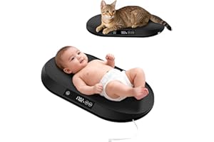 RAOYAN Baby Scale, 88lb Max / 0.1oz Accuracy Baby Scales for Weighing with Auto Hold & Tare, Built-in 60" Tape, 5 Weight Units, Multifunctional Weight Scale for Infant, Cat, Puppy, Small Pet