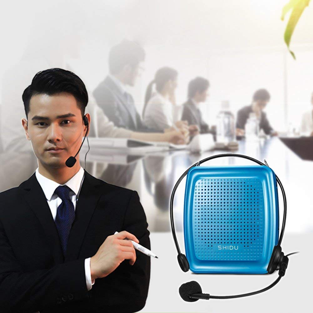 SHIDU SD-S368 Stimmenverstärker (10W) mit 1500mAh Lithium Batterie und Kabelmikrofon für Lehrer/Trainer/Reiseführer und Mehr (Wired Voice-Verstärker)