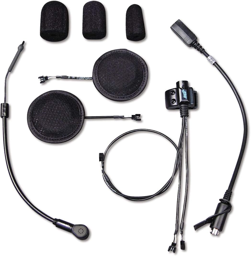 J&M Corporation Unisex-Adult Performance Series Headset W/HO AeroMike and Ultra-Slim Speakers, Flip-Up/Open Full-Face (Black, One Size)