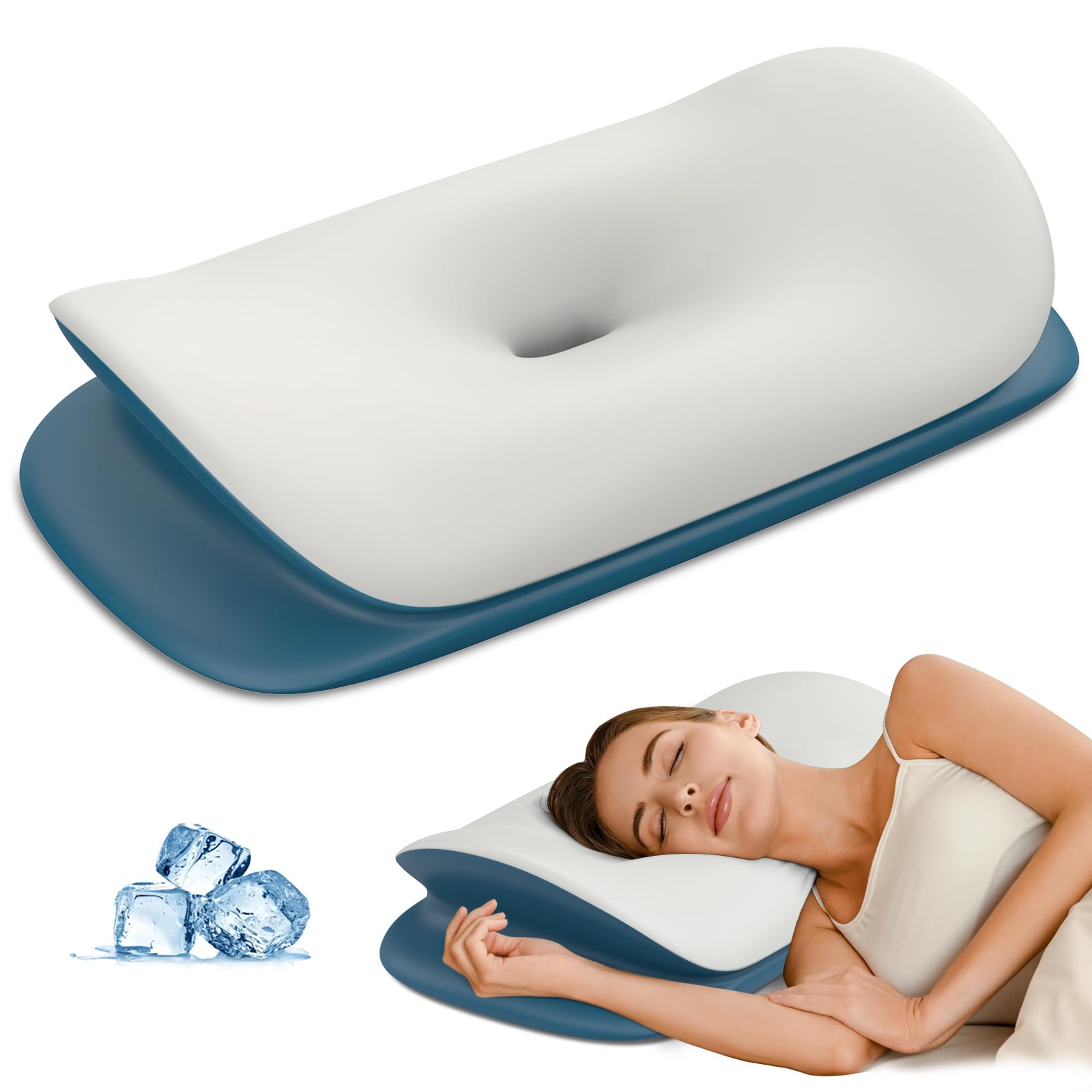 Photo 1 of ** FACTORY SEALED. ** Cervical Neck Pillow for Pain Relief - Ergonomic Memory Foam Contour Pillows for Side, Back & Stomach Sleepers, Cervical Pillow for Neck Support Sleeping with Breathable Cover
