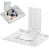 AVLT Adjustable Laptop Tray with Support Fans White (Fan Not Included) | Compatible with VESA 75x75 Monitor Arm - Suitable for Laptops Up to 17Inch Support for 120mm Fan