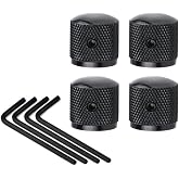FLEOR 4pcs Black Dome Guitar Knob 0.24in Shaft Tone Volume Speed Control Knobs