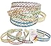 CoverYourHair Metal Headband - 6 Pack Hard Headbands - Gold Woven Pastel Colored Hairbands