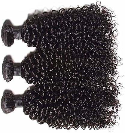 Yr Hair Fresh Collection 10-28 Inches Mink Brazilian Afro Kinky Curly Virgin Human Hair Weaves, Pack of 3, 100g/Bundle, Natural Black Color Extensions (28" 28" 28" Weaves)