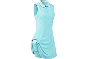 FREEYE Womens Sleeveless Golf Tennis Dresses with Inner Shorts＆Pockets for Workout Exercise
