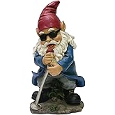 Nature's Mark Rock n Roll Gnome in a Band Singing Resin Statue Figurine Home Garden Decorative Accent Décor (10" H)
