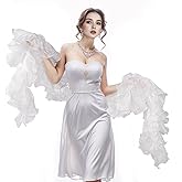 Vijiv Flapper Boa Costume - 6.3ft Gatsby Organza Boas Wedding Shawl Wraps 1920s Accessories for Women Evening Dresses Bridal