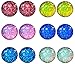 LilMents 6 Pairs of Glitter Sparkle Stainless Steel Stud Earrings (Red Yellow Pink Blues White)