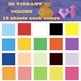 TYOREW 300 Sheets Origami Paper 15x15 cm Double Sided 20 Colors 70gsm view 5