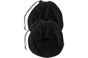 BWWNBY 2pc Motorcycle Helmet Bag, Lightweight Large Capacity Drawstring Storage Bags for Sport Riding Travel, Folding Helmet Protection Carrying Bags for Motorcycle, Bicycle, Ski, Hockey (COLOR:Black)