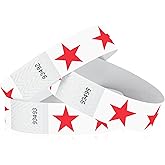 500 WristCo Red Stars Tyvek Wristbands for Events - Comfortable Tear Resistant Paper Bracelets ID Wrist Bands for Concerts Festivals Admission Party Identification Tours