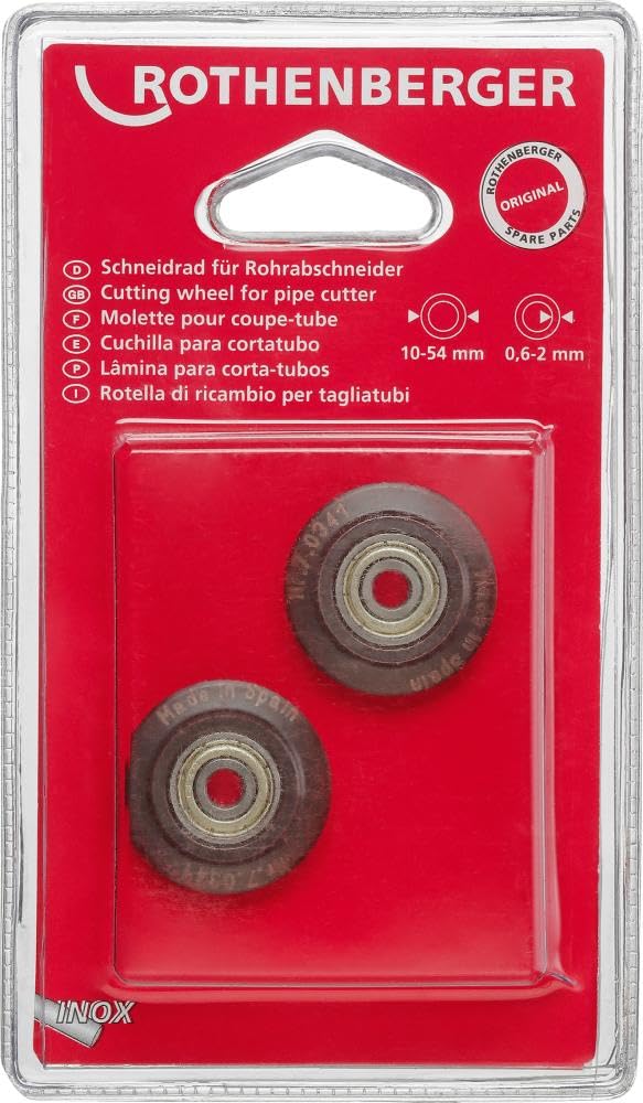 Rothenberger 70341 Spare Cutter Wheel for Stainless Pipes, Black, Set of 2 Piece